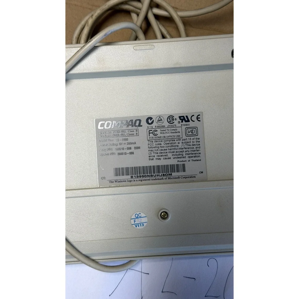 Compaq KB-9860 Vintage Wired PS/2 Keyboard Beige 166516-006 Retro Computing